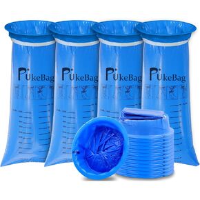 Emesis Bags, Disposable Vomit Bags, Aircraft & Car Sickness Bag, Blue Nausea Bags (Pack of 12) for Travel Motion Sickness