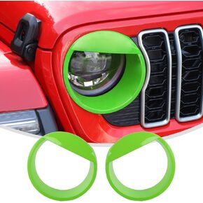 Linksip Angry Eye Headlight Covers Compatible with 2024 2025 Jeep Wrangler JL 4XE & Gladiator JT Sport Rubicon Sahara Willys Mojave, Head Lamps Angry Bird Bezel Rings, Exterior Accessories(Black)