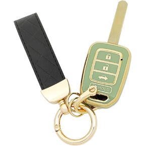 TPU Protective Key Fob Cover Case Compatible with Honda 2013-2016 Honda Accord 2014-2015 CRV 2014-2015 Civic Key Fob (White)