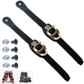 2 Set Roller Skates Strap with Adjustable Buckle Mount Screws Nuts Set Universal Replacement Engergy Straps Latches for Inline Skating Shoes Ice Blades Rollerblades Rollerskates MTB SPD Shoe