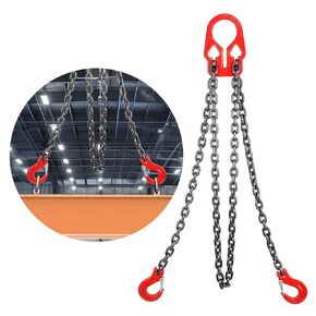 Lifting Chains with Adjuster Hooks 2 Legs Heavy Duty,Chain Sling 5/16 Inch x 10 Ft, 7000lbs / 3.18 Tons,for Cargo Security Towing and handling