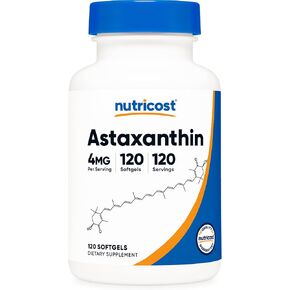 Nutricost Astaxanthin 4mg, Gluten Free and Non-GMO, 120 Softgels (4 Month Supply)