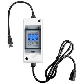 مراقب الطاقة المنزلية، شاحن Haoguo 110 فولت EV مراقب استخدام الطاقة مع IP 65 مقاوم للماء للاستخدام الداخلي/الخارجي، مثالي لشاشة RV، والمولدات الخارجية، والأسر