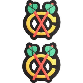 2 NHL Chicago Road Jersey Shoulder Patches (Red Sticks)