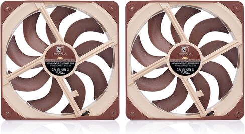 Noctua NF-A14x25 G2 PWM Sx2-PP، مجموعة مراوح مزدوجة لتطبيقات الدفع والسحب جنبًا إلى جنب (بني) in Kuwait