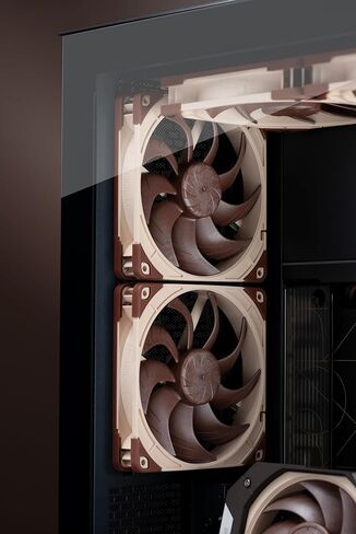 Noctua NF-A14x25 G2 PWM Sx2-PP، مجموعة مراوح مزدوجة لتطبيقات الدفع والسحب جنبًا إلى جنب (بني) in Kuwait