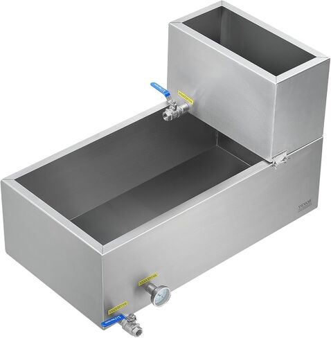 VEVOR Maple Syrup Evaporator Pan, 19.6 Gal, 30 x 16 x 9.5 Inch Maple Syrup,304 Stainless Steel Maple Syrup with Thermometer, 2 Valves and 3 Heating Methods, for Home, Outdoor in Kuwait