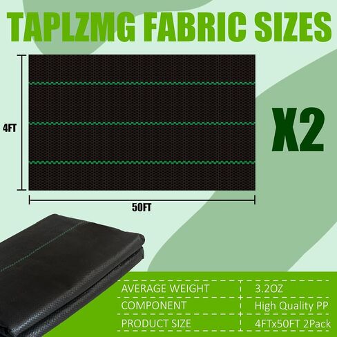 4FT x 50FT Weed Barrier Fabric, Heavy Duty Landscape Weed Block 3.2oz, Garden Woven Geotextile Fabric, Gardening Mat, Weed Control Cloth, Driveway Fabric in Kuwait