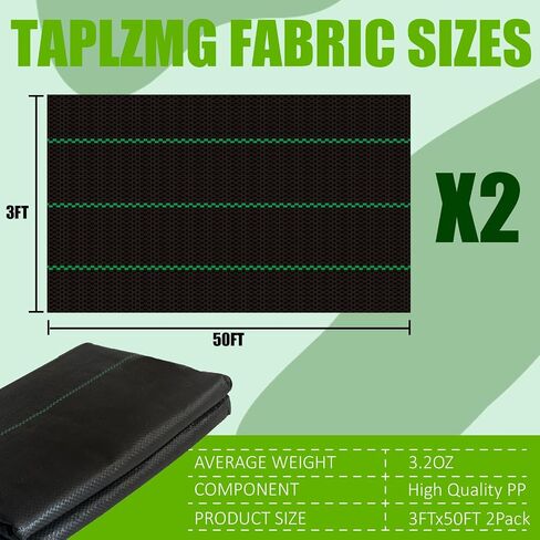 4FT x 50FT Weed Barrier Fabric, Heavy Duty Landscape Weed Block 3.2oz, Garden Woven Geotextile Fabric, Gardening Mat, Weed Control Cloth, Driveway Fabric in Kuwait