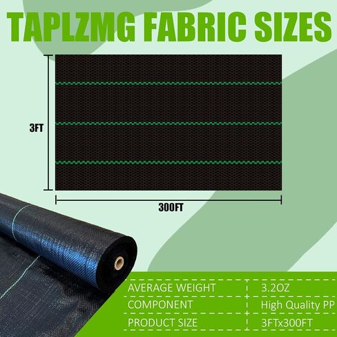 4FT x 50FT Weed Barrier Fabric, Heavy Duty Landscape Weed Block 3.2oz, Garden Woven Geotextile Fabric, Gardening Mat, Weed Control Cloth, Driveway Fabric in Kuwait