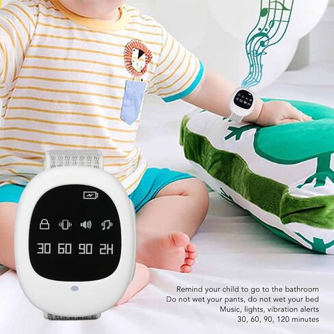 Bedwetting Alarm &, Adjustable Wristband for Elderly Adults Children, Potty Training Alarm with Music, Strong Vibration, Programmable Timer, Bed Wetting Alarm in Saudi Arabia