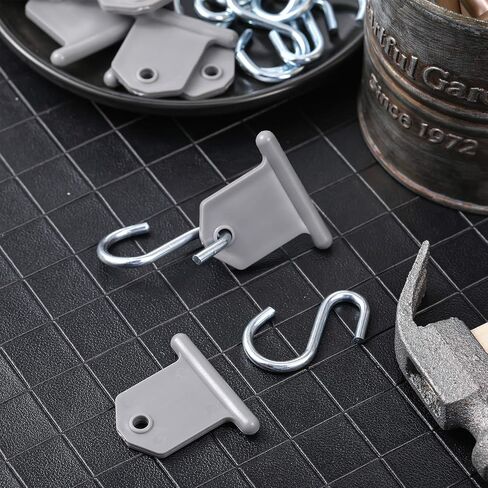 BBTO RV Awning Hooks for Lights Camping Awning Accessory Hangers Plastic Metal S Shaped Gray Hooks Set Camper Light Support Hanger for Camping Tent Indoor Outdoor Decor (14 Pieces) in Saudi Arabia