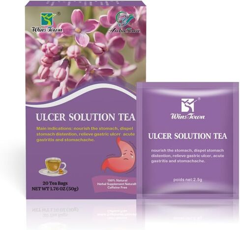 Ulcer Solution Tea Caffeine Free Herbal Tea Regulate Gastritis, Stomachache, Various Stomach Discomfort, 1.70oz, 20 Teabags in Saudi Arabia