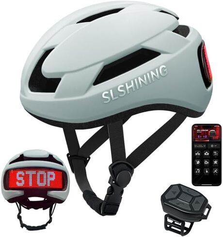Bike Helmet, Smart App Program Bike Helmet with USB Rechargeable Light, Back Light Mountain for Adult&Men Women, with Turn Signals Remote Control in Kuwait