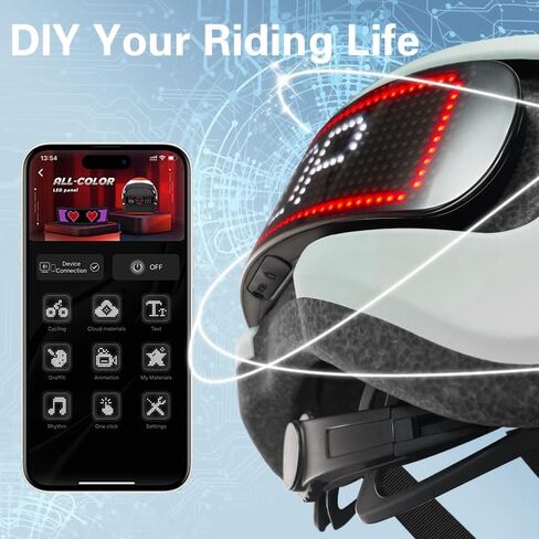 Bike Helmet, Smart App Program Bike Helmet with USB Rechargeable Light, Back Light Mountain for Adult&Men Women, with Turn Signals Remote Control in Kuwait