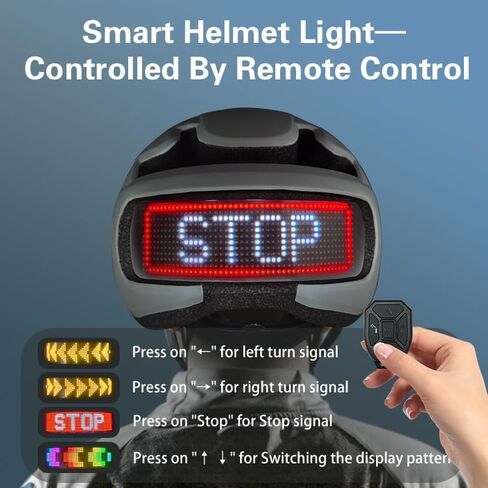 Bike Helmet, Smart App Program Bike Helmet with USB Rechargeable Light, Back Light Mountain for Adult&Men Women, with Turn Signals Remote Control in Kuwait
