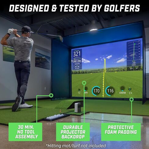 GoSports Golf Simulator Enclosure Nets - Choose 10 x 8 ft or 14 x 8 ft - Complete Set with Frame and HD Impact Screen Kit in Saudi Arabia