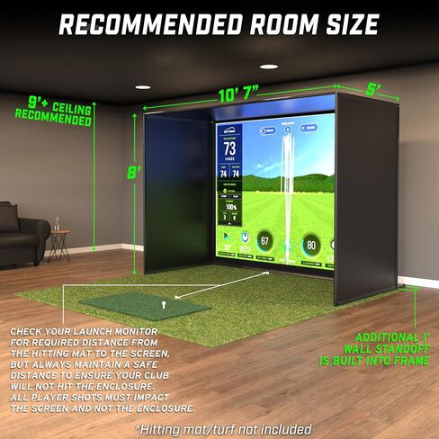 GoSports Golf Simulator Enclosure Nets - Choose 10 x 8 ft or 14 x 8 ft - Complete Set with Frame and HD Impact Screen Kit in Saudi Arabia