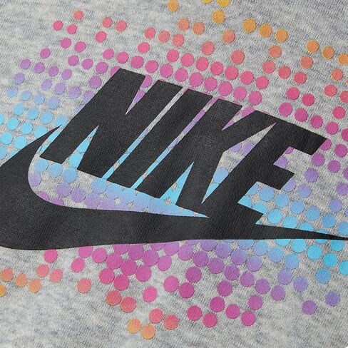 كنزة صوفية بغطاء للرأس برسومات للفتيات من Nike (للأطفال الصغار) بلون رمادي دخاني فاتح منقط مقاس 6X للأطفال الصغار in Saudi Arabia