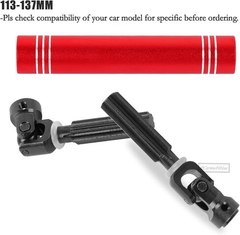 أعمدة القيادة العالمية RC 98-115 مم ترقيات المحاور لـ 1/10 RC الزاحف Axia1 SCX10 II Redcat Gen7/Pro GEN8 RC4WD D90، الفولاذ الصلب مع سبائك الألومنيوم CVD العالمي قطعتان، 98 مم - 115 مم، أحمر in Saudi Arabia