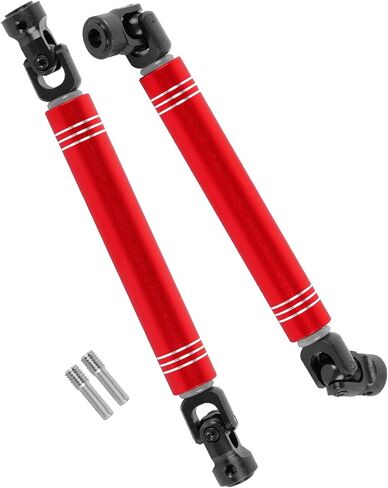 RC Universal Driveshafts 98-115MM Axles Upgrades Part for 1/10 RC Crawler Axia1 SCX10 II Redcat Gen7/Pro GEN8 RC4WD D90,Harden Steel w/Alloy Aluminium Universal CVD 2pcs,98MM-115MM,Red in Saudi Arabia