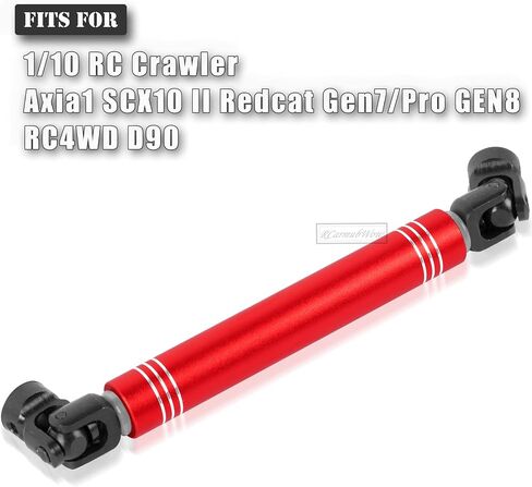 RC Universal Driveshafts 98-115MM Axles Upgrades Part for 1/10 RC Crawler Axia1 SCX10 II Redcat Gen7/Pro GEN8 RC4WD D90,Harden Steel w/Alloy Aluminium Universal CVD 2pcs,98MM-115MM,Red in Saudi Arabia