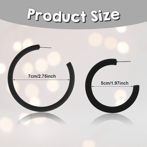 2.75inch Orange Big Hoop 2pcs Neon Earrings Acrylic Open Large Hoop 80s Earrings for Women, Retro Earrings 90s Earrings Neon Accessories for Women,Party Dangle Gift in Saudi Arabia