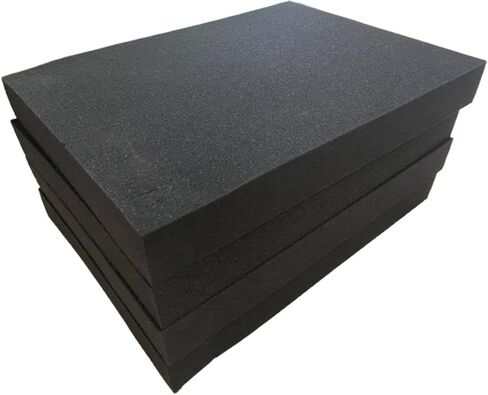 4-Pack Pick and Pluck Foam Inserts for Cases - 16x12x2 Inch Black Pre-Cubed Pick Apart Sheet Foam Padding with Bottom for Board Game Cases, Storage Drawers, Cameras, Electronics in Saudi Arabia