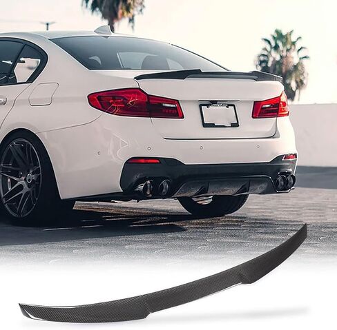 MCARCAR KIT Carbon Fiber Trunk Spoiler for BMW 5 Series G30 Sedan and F90 M5 2017-2023 520i 530i 540i Rear Boot Highkick Wing Lip Car Wing Lip Facotry Outlet (Style A) in Saudi Arabia