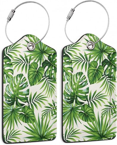 2 Pack Luggage Tags for Suitcase,Flying Bees and Flower Leather Luggage Tag Bag Tags Identifiers Privacy Cover Id Label with Steel Loop for Women Men Girls Boys Travel in Kuwait