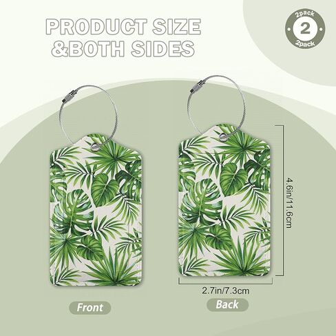 2 Pack Luggage Tags for Suitcase,Flying Bees and Flower Leather Luggage Tag Bag Tags Identifiers Privacy Cover Id Label with Steel Loop for Women Men Girls Boys Travel in Kuwait