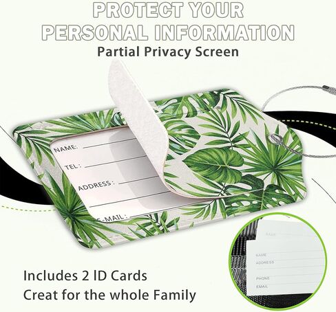 2 Pack Luggage Tags for Suitcase,Flying Bees and Flower Leather Luggage Tag Bag Tags Identifiers Privacy Cover Id Label with Steel Loop for Women Men Girls Boys Travel in Kuwait