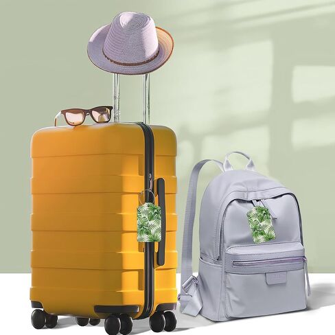 2 Pack Luggage Tags for Suitcase,Flying Bees and Flower Leather Luggage Tag Bag Tags Identifiers Privacy Cover Id Label with Steel Loop for Women Men Girls Boys Travel in Kuwait