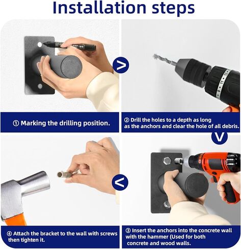 رف لوحة الوزن المثبت على الحائط: رف تخزين الوزن المثبت على الحائط للوحة الوزن الأولمبية مقاس 2 بوصة - حامل لوحة الوزن المثبت على الحائط لصالة الألعاب الرياضية والمنزل 4 قطع in Kuwait