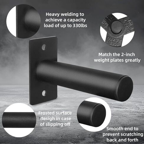 رف لوحة الوزن المثبت على الحائط: رف تخزين الوزن المثبت على الحائط للوحة الوزن الأولمبية مقاس 2 بوصة - حامل لوحة الوزن المثبت على الحائط لصالة الألعاب الرياضية والمنزل 4 قطع in Kuwait