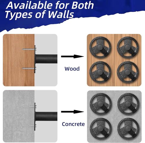 رف لوحة الوزن المثبت على الحائط: رف تخزين الوزن المثبت على الحائط للوحة الوزن الأولمبية مقاس 2 بوصة - حامل لوحة الوزن المثبت على الحائط لصالة الألعاب الرياضية والمنزل 4 قطع in Kuwait