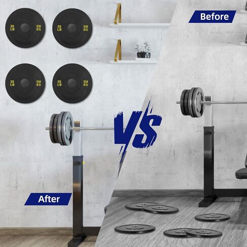 رف لوحة الوزن المثبت على الحائط: رف تخزين الوزن المثبت على الحائط للوحة الوزن الأولمبية مقاس 2 بوصة - حامل لوحة الوزن المثبت على الحائط لصالة الألعاب الرياضية والمنزل 4 قطع in Kuwait