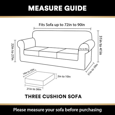 PrinceDeco Velvet Couch Cover Loveseat Covers for 2 Cushion Couch 3 Piece Sofa Covers for Dogs Washable Loveseat Covers Width Up to 72 Inch No Slip Stretch Sofa Slipcover(Medium, Porcelain) in Kuwait