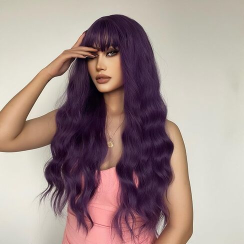 MAGQOO Purple Braid Wig Kids Girls Light Purple Wig Long Braids Wigs Hair Cosplay Costume Party Wigs in Saudi Arabia