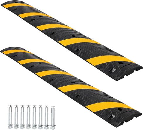 Towallmark 6FT 2Pcs Speed Bump, 66000 Lbs Speed Humps with 8 Bolt, Total Speed Bumps for Road, for Parking Lot, School, Warehouse, Hotel in Kuwait
