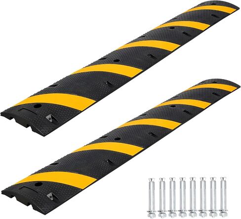 Towallmark 6FT 2Pcs Speed Bump, 66000 Lbs Speed Humps with 8 Bolt, Total Speed Bumps for Road, for Parking Lot, School, Warehouse, Hotel in Kuwait