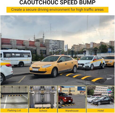 Towallmark 6FT 2Pcs Speed Bump, 66000 Lbs Speed Humps with 8 Bolt, Total Speed Bumps for Road, for Parking Lot, School, Warehouse, Hotel in Kuwait