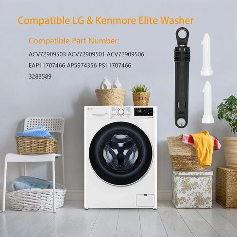 ممتص الصدمات ACV72909503 ACV72909501 مناسب لغسالة LG Kenmore Elite، يناسب الموديلات WM3250HVA WM3500CW WM3570HWA WM3570HVA WM3670HVA WM3700HWA WM3900HBA يستبدل AP5974356 PS11707466 6-3 قطع in Kuwait