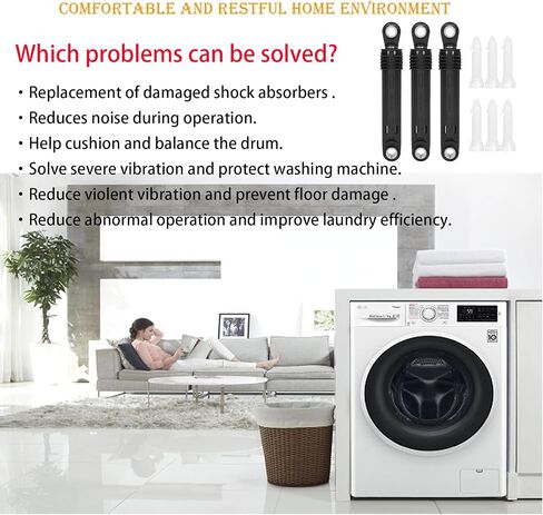 ممتص الصدمات ACV72909503 ACV72909501 مناسب لغسالة LG Kenmore Elite، يناسب الموديلات WM3250HVA WM3500CW WM3570HWA WM3570HVA WM3670HVA WM3700HWA WM3900HBA يستبدل AP5974356 PS11707466 6-3 قطع in Kuwait