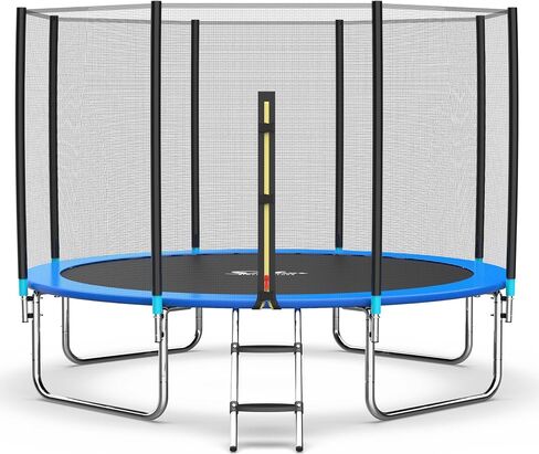YSSOA 12FT Trampoline for Kids and Adults - Recreational Trampolines with Safety Enclosure, Wind Stakes, 400LBS Weight Capacity in Kuwait
