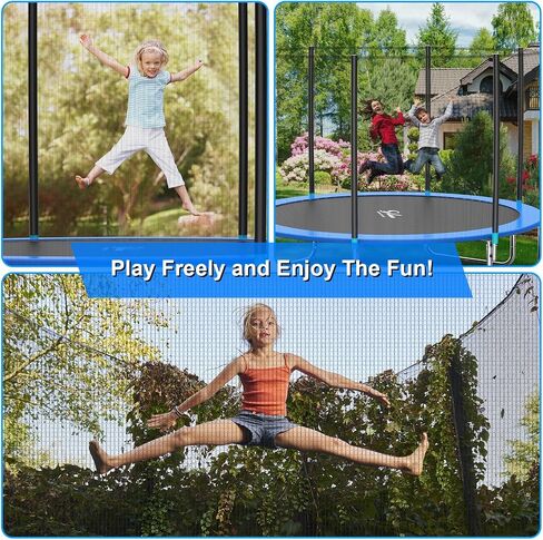 YSSOA 12FT Trampoline for Kids and Adults - Recreational Trampolines with Safety Enclosure, Wind Stakes, 400LBS Weight Capacity in Kuwait