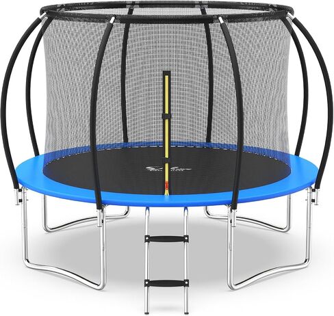 YSSOA 12FT Trampoline for Kids and Adults - Recreational Trampolines with Safety Enclosure, Wind Stakes, 400LBS Weight Capacity in Kuwait