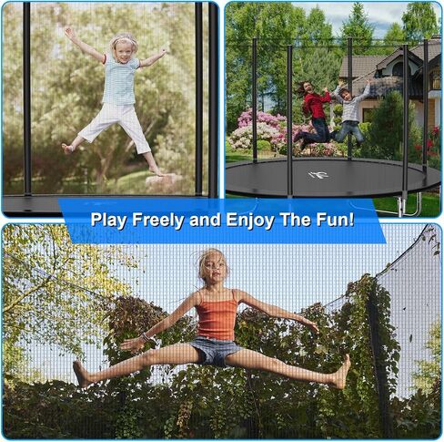 YSSOA 12FT Trampoline for Kids and Adults - Recreational Trampolines with Safety Enclosure, Wind Stakes, 400LBS Weight Capacity in Kuwait