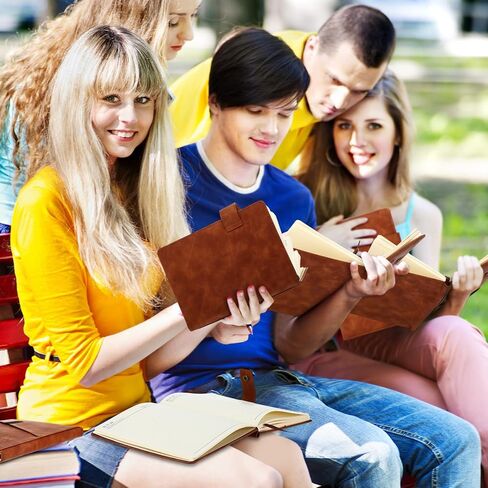 مجموعة هدية من مجلة شجرة الحياة والقلم منthenshop، مقاس A5، دفتر ملاحظات جلدي صغير الحجم، بغلاف صلب، مذكرات شخصية 5.9 × 8.4، هدية مجلة سفر مخصصة للنساء في مكتب العمل، 200 صفحة (أسود) in Saudi Arabia