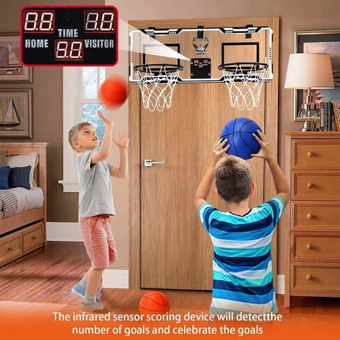 Basketball Hoop Indoor 2 Player - Double Shot Over The Door Basketball Hoop, Electronic Scoreboard and 4 Balls Gifts for Bedroom Office Men in Saudi Arabia